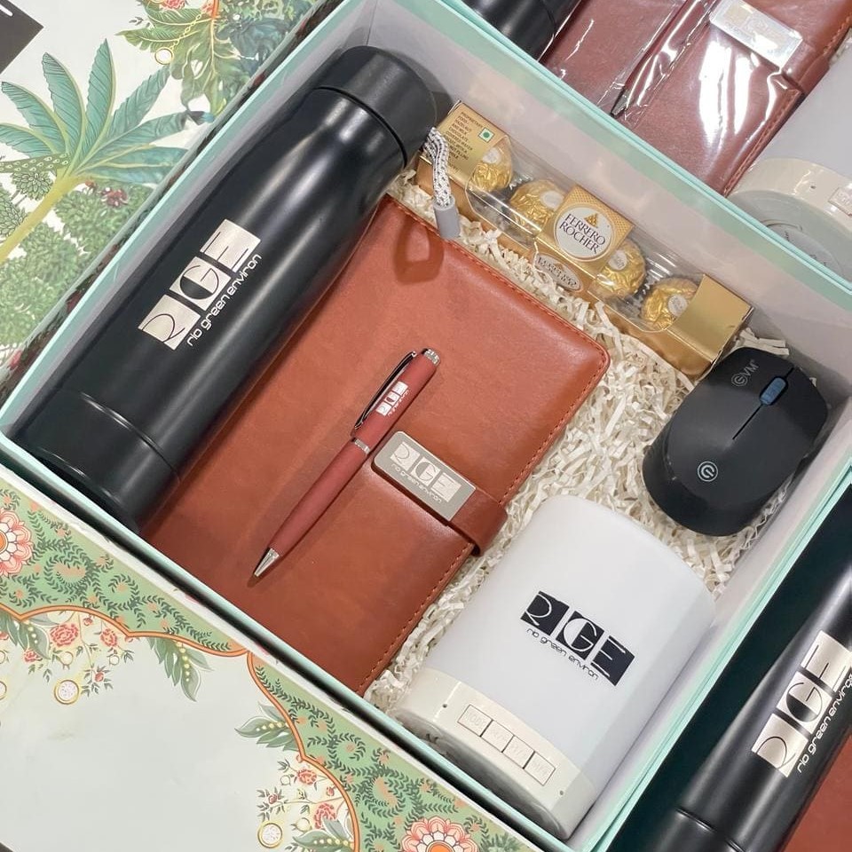 Premium 7-in-1 Executive Gift Set with Flask, Diary & Speaker